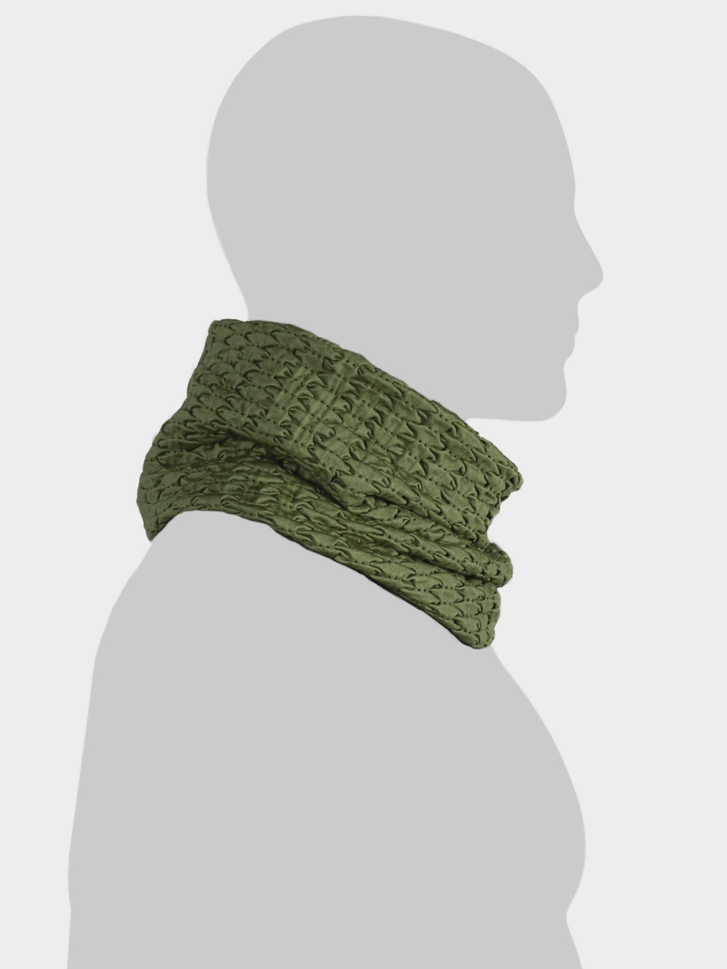 Scaldacollo LOGYKO colore verde militare visto di lato