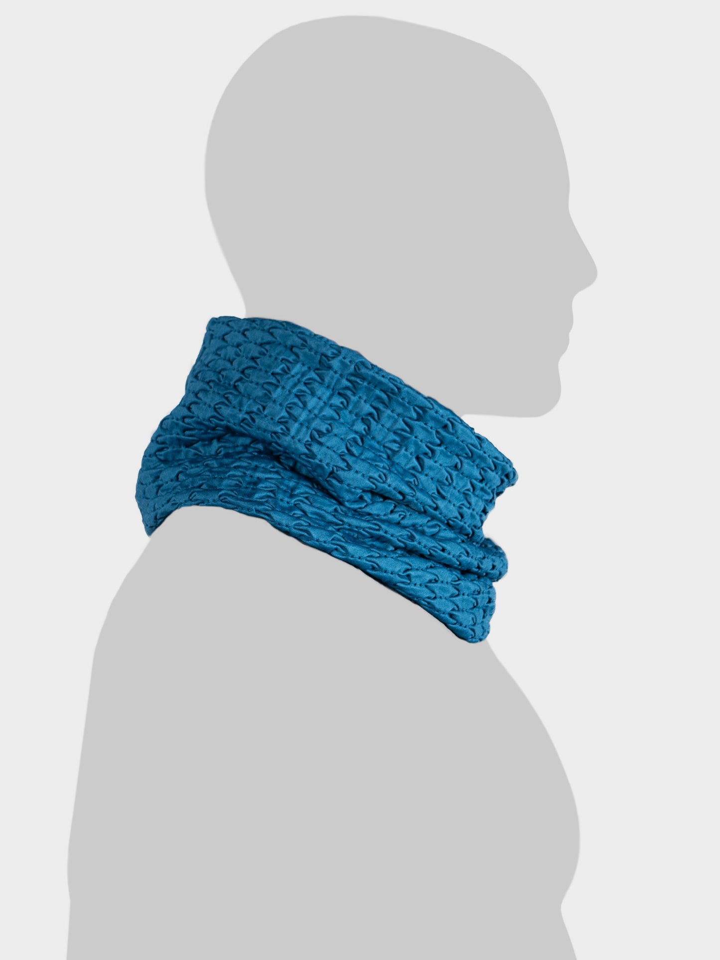 Scaldacollo LOGYKO colore teal visto di lato
